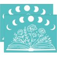 thumbnail image 1 of 2 plantillas autoadhesivas para serigrafía - Diseños de flores, libros y lunas. Lavables y reutilizables., 1 of 9
