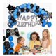 thumbnail image 1 of El kit de arco de globo de fiesta de cumplea?os incluye globos de látex azul blanco negro y globos de gamepad perfectos para suministros de decoración de fiesta de cumplea?os Banban LingWen 1327534340921, 1 of 1