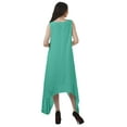 thumbnail image 4 of Moomaya Sleeveless Solid Rayon Asymmetric Hem Womens Beach Party Dresses, 4 of 5