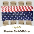 thumbnail image 4 of Exquisite 12 Count Premium Waterproof Plastic Tablecloth, 54" x 108", Red White Blue Solid Print, 4 of 7