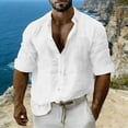 thumbnail image 3 of Luvrsol Big & Tall Shirts for Men Short Sleeve Button Down Shirt Solid Casual, S-5XL, 3 of 5