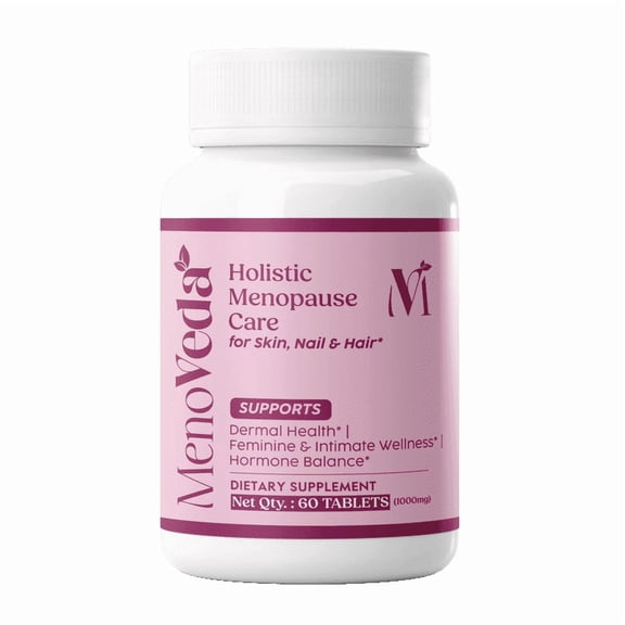 Menoveda Menopause Support Supplement for Women – 60 Tablets | Skin, Hair & Nail Health Support for Women’s Wellness