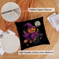 thumbnail image 3 of Halloween Pillow Covers 20x20 Set of 4 Ghost Pumpkin Decorative Throw Pillows Cover Black Purple Witch Pillow Cases Home Outdoor Sofa Couch Cushion Covers for Halloween Decorations (20 by 20), 3 of 6