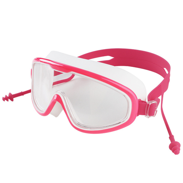 Máscara de buceo con esnórquel para niños, panorámica de 180°, con lentes de vidrio templado antivaho y protector nasal.