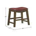 thumbnail image 7 of Pemberly Row Faux Leather Bar Stool Chair in Red With Saddle Seat & Footrest, 7 of 7