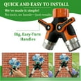 thumbnail image 3 of Clouxemli Hose Splitter 2 Way, Heavy Duty Metal Connector, Two Way Garden Hose Splitter, High Flow  Spigot Faucet Bib Adapter, Solid Double Y Shut Off Valve for Outdoor Gardening Hoses, Orange, 3 of 9