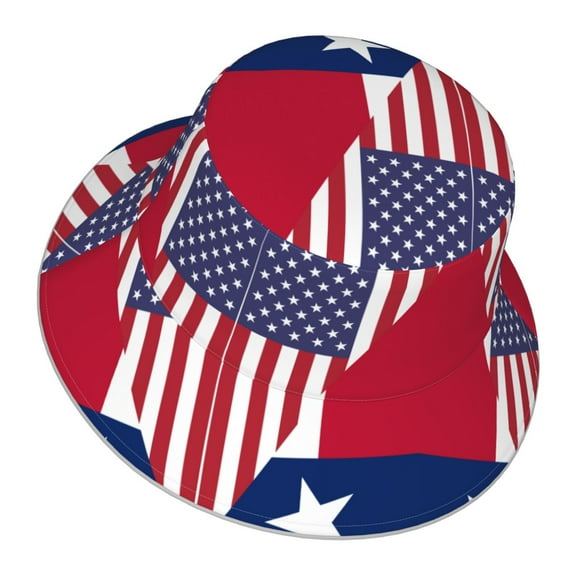 America Texas Flag Bucket Hat With Reflective Stripe For Men Women Reversible Outdoor Travel Hiking Beach Caps