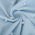 thumbnail image 6 of Fesfesfes Tops Womens Summer Casual Solid Color Round Neck Pearl Short Sleeve Tops Slim Blouses Womens Short Sleeve Blouse 6(M), 6 of 9
