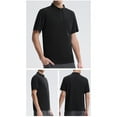 thumbnail image 2 of USNSM Men's Quick Dry Golf Shirts Short Sleeve Henley Shirt Active Athletic Collarless Fitness and Leisure Sports Solid Color T Shirts Black XXL, 2 of 3