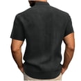 thumbnail image 2 of Button Down Shirts for Men Cotton Linen Short Sleeve Beach Vacation Shirt Lightweight Loose Fashion Casual Summer Blouse Top, 2 of 5