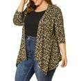 thumbnail image 5 of Agnes Orinda Women's Plus Size Cardigans Leopard Floral Printed Open Front Lightweight Jacket Fall Knit Cardigan 3X Brown, 5 of 9