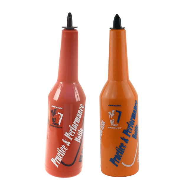 2Pcs Flair Bartender Bartending Practice Bar Pub Bottle Wine Cocktail Shaker - Red & Orange