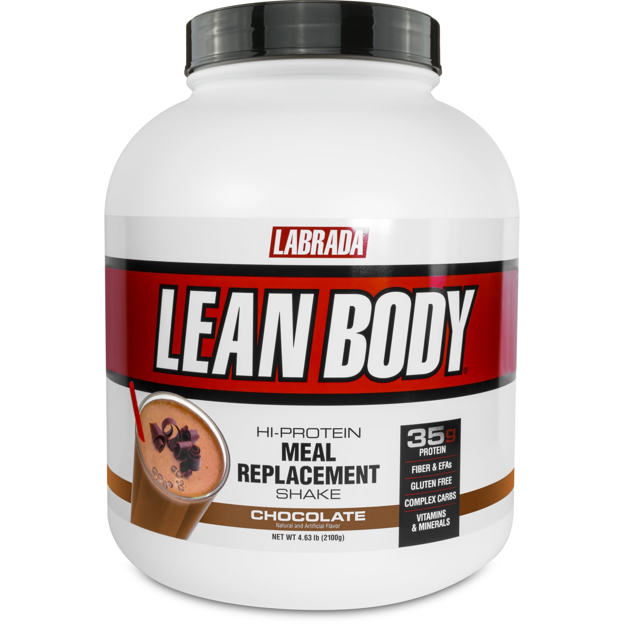 Labrada Lean Body Hi-Protein Meal Replacement Powder, Chocolate, 35g Protein, 4.63 Lbs