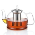 thumbnail image 1 of Tetera de vidrio HIWARE de 1500 ml con infusor extraíble, apta para estufa, 1 of 8