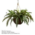 thumbnail image 2 of Pure Garden Boston Artificial Fern Plant Hanging Natural in Green, 2 of 6