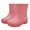 Pink, variant on XIMIN Kid Girl's Thickened Sole Solid Color Anti-Slip Wading Boots Ankle Rain Boots Waterproof PVC Garden Boots Four-Season Fleece-Lined Water Shoes