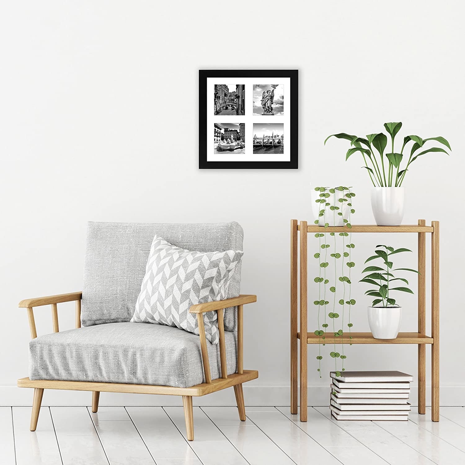 Americanflat 10x10 Collage Picture Frame with Glass photos sized inches memories sturdy built design white - Black