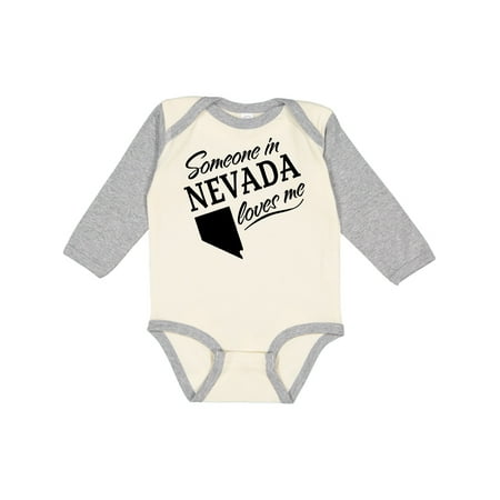 

Inktastic Someone in Nevada Loves Me Gift Baby Boy or Baby Girl Long Sleeve Bodysuit