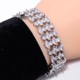 thumbnail image 2 of White Topaz, CZ 925 Sterling Silver Adjustable Tennis Bracelet 7-8" B133121, White Topaz Bracelet, White Bracelet, Marquish Bracelet, 2 of 6