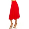 thumbnail image 3 of Moa Collection Women's Flared Lightweight Elastic Midi A-line Skirt, 3 of 6