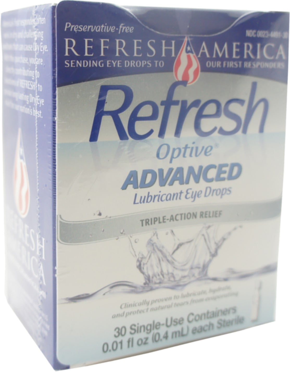 REFRESH Optive Advanced Lubricant Eye Drops Single Use Containers 30 ea