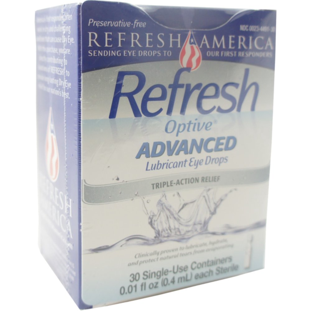 REFRESH Optive Advanced Lubricant Eye Drops Single Use Containers 30 ea
