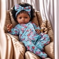 thumbnail image 2 of Muñeca Babeside, realista, renacida, negra, 45 cm, con ropa, 2 of 8