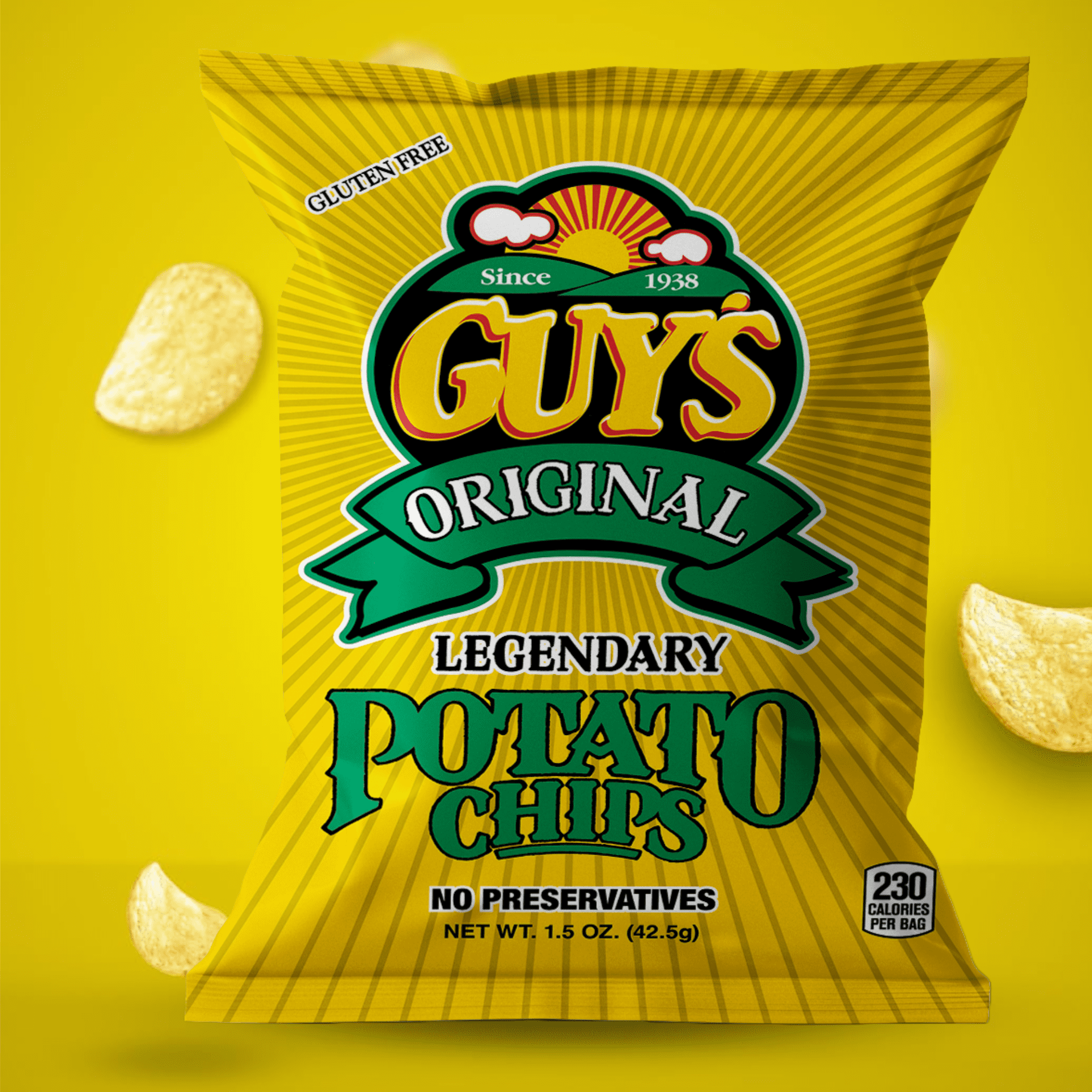 Guys Classic Potato Chips — ((1.5 oz Bag, Pack of 24)Healthy & Salty Snacks w/Only 2 Ingredients — Natural Potato Snack Chips —Tasty Snack Pack Chips — Potato Chips Snack Packs