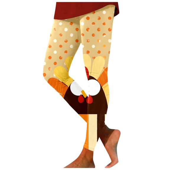 High Waist Thanksgiving Print Yoga Pants Soft Stretchy Workout Leggings Comfortable Design For Women Casual Wear And Fitness Activities