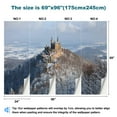 thumbnail image 3 of Peel and Stick Wallpaper castle hohenzollern wintertime top turret royalty Modern Art Wall Mural Decor Self Adhesive and Removable 69in x 98in, 3 of 8