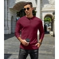 thumbnail image 3 of COOFANDY Men's Slim Fit Henley Shirts Long Sleeve Casual Button Pullover T-Shirts Lightweight Undershirts, 3 of 9