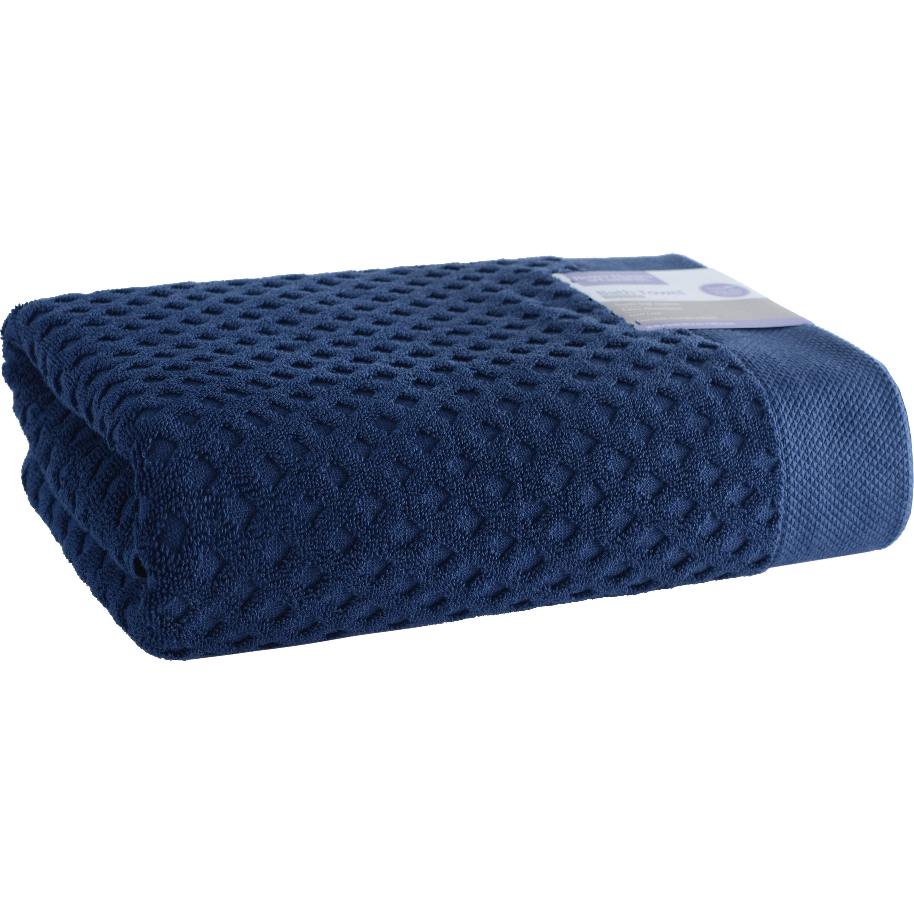 Better Homes & Gardens Thick and Plush Textured Bath Towel, Blue