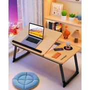 Laptop Bed Tray Table, Foldable Lap Desk for Bed and Sofa, Laptop Desk Notebook Stand for Eating Breakfast, Reading Book, Watching Movie on iPad,Walnut