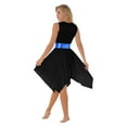 thumbnail image 2 of Haitryli Women Sleeveless Color Block Lyrical Modern Dance Dress Liturgical Praise Tunic Blue&Black S, 2 of 7