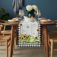 thumbnail image 2 of Sunflowers Table Runner - 48 Inch Long, Kitchen Dining Table Runner Dresser Scarves, Spring Farmhouse Country Truck Leaf Wood Grain Farmhouse Decor for Coffee Tables Wedding Party Banquet, 2 of 8