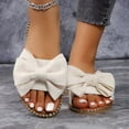 thumbnail image 4 of Mepaouo Women's Flat Sandals Comfortable Summer Beach Dressy Slides 2025 Cute Bow Open Toe Casual Shoes, 4 of 7