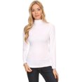 thumbnail image 4 of Mujer Invierno Cálido Grueso Forro Polar Térmico Manga Larga Cuello Alto Cuello Alto Camisa Superior Cepillada, 4 of 4