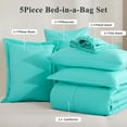 thumbnail image 3 of RUIKASI 5 Pieces Turquoise Twin Bed Comforter Set with Sheets - Bed in a Bag with Comforter and All Season Sheets, Pillowcases, 3 of 4