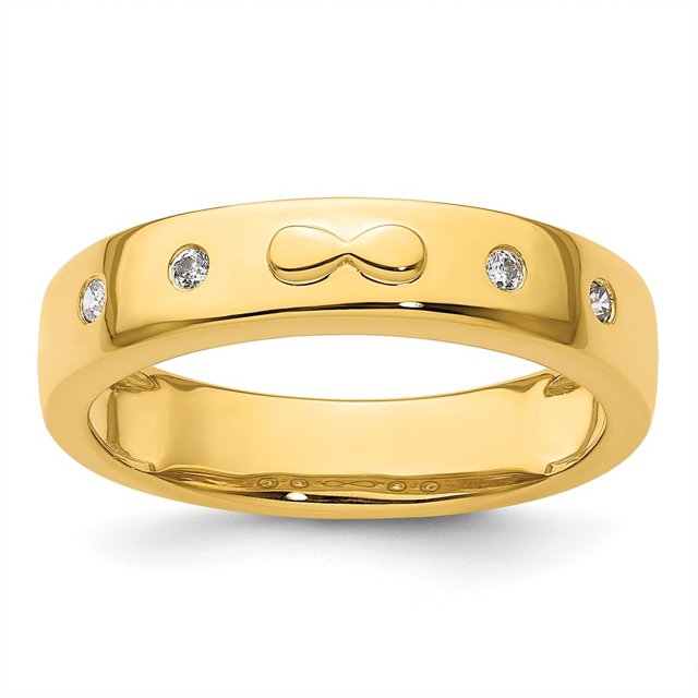 Diamond2Deal 14k Yellow Gold Infinity Diamond Men's Complete Wedding Band Size- 10