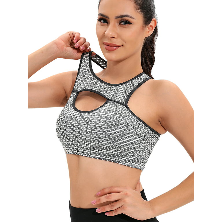 FUTATA Womens Sports Bras High Support Padded Push Up Workout Gym Bras  Seamless Racerback Yoga Bra Crop Tops For Running Fitness