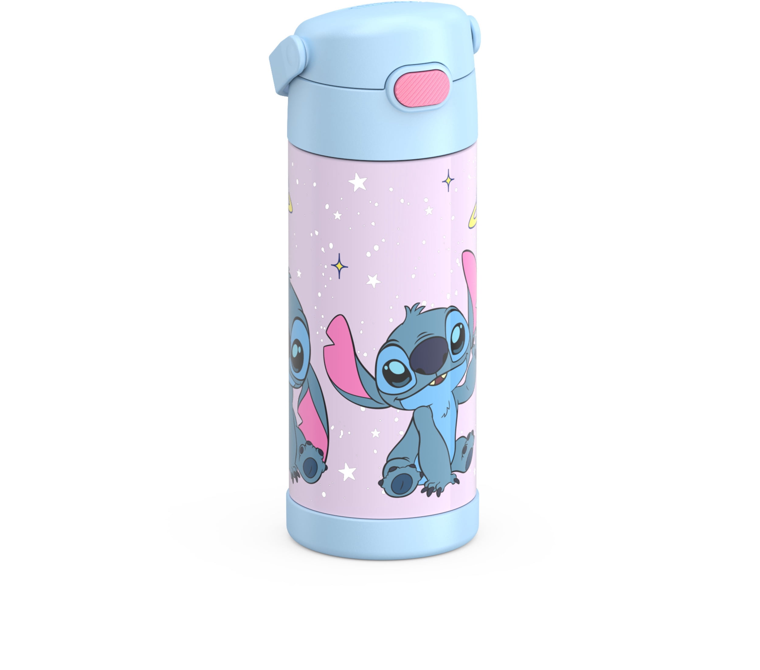 Thermos Kids Stainless Steel Funtainer Water Bottle with Straw, Dishwasher Safe, Leak Proof, Stitch, 14 Fluid Ounces
