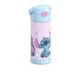 thumbnail image 2 of Thermos Kids Stainless Steel Funtainer Water Bottle with Straw, Dishwasher Safe, Leak Proof, Stitch, 14 Fluid Ounces, 2 of 7