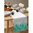 thumbnail image 3 of Table Runners 70 Inches Long Dress Scarves, Teal Green Christmas Farmhouse Coffee/Dining/Kitchen Table Decor, Holiday Table Runner, Winter Snowflake Abstract Forest Tree 13x70 Inch, 3 of 7