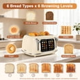 thumbnail image 5 of Mecity 4-Slice Touchscreen Toaster, Retro Stainless Steel Wide Slots Toaster, 6 Browning Settings, Large Digital Display, 120V 1650W, Cream Color, 5 of 7