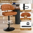 thumbnail image 5 of Hawsaiy Modern Bar Stools Set of 2, Ergonomic Double-Layer Upholstered Bar Stools with Back, Adjustable Swivel Barstools for Kitchen Island, Orange, 5 of 11