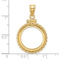 thumbnail image 2 of FJC Finejewelers 14 kt Yellow Gold Twisted Wire 16.5mm x 1.35mm Screw Top Coin Bezel Pendant, 2 of 6
