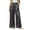 Gray, variant on Women Satin Wide Leg Dress Lounge Pants Silk Casual Dressy Long Flowy Pajamas Pants Ruffled Trim Elastic High Waisted Sleepwear Trousers with Pockets