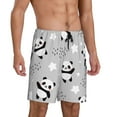 thumbnail image 3 of Rocae Pandas for Men's Soft Sleep Pajama Shorts, Waistband and Pockets, 3 of 9