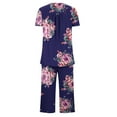 thumbnail image 3 of Tnhcen Women's Pajama Set Short Sleeve Homewearand Capri Pants Sleepwear Pjs Sets With Pockets, 3 of 4
