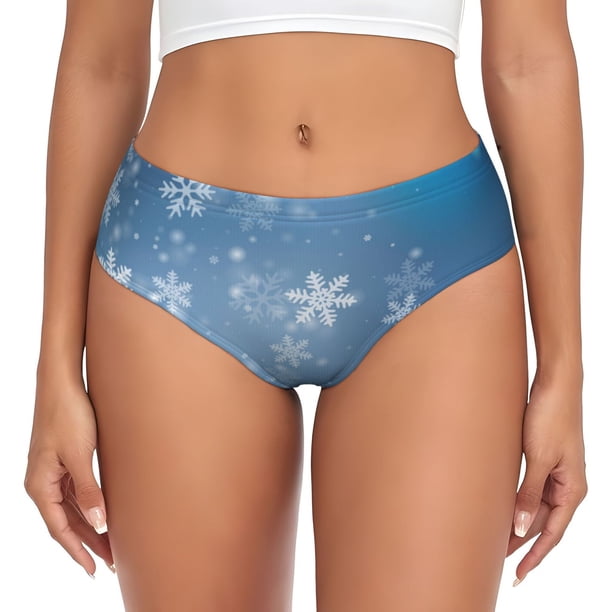 Fotbe Snowflakes1 Calzones Estampados para Mujer – Ropa Interior de Algodón, Cómoda, Suave y Elástica-Medium